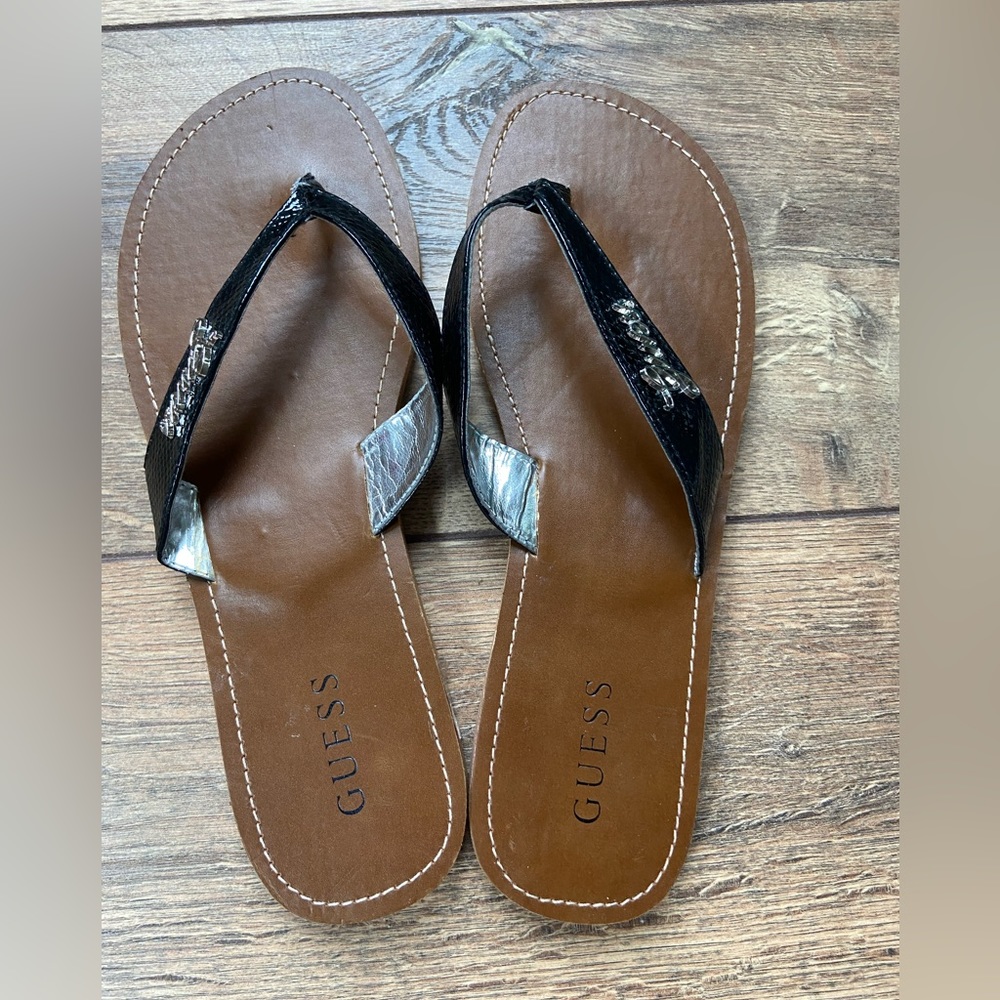 Guess Black Flip Flops